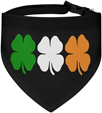 אירלנד צבעי דגל שמרוק ארבעה עלים תלתן כלב בנדנה מתכווננת צווארון חיות מחמד צעיף משולש חמוד קרכיט לחתולי כלבים