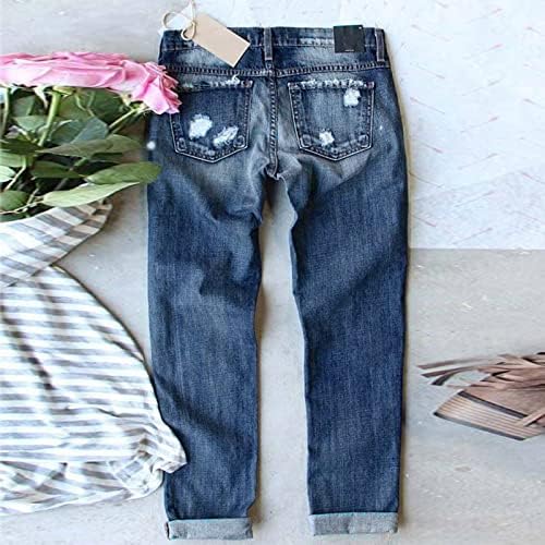 נשים בתוספת מכנסיים נשים ג ' ינס עצמאות יום הדפסת קרע מכנסיים בתוספת גודל נשים בגדים