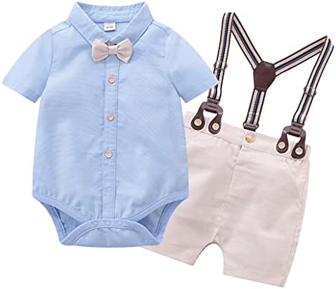 מכנסיים קצרים של בנים לתינוקות מגדירים תלבושות סרבל ג'נטלמן חליפות 3-24 חודשים