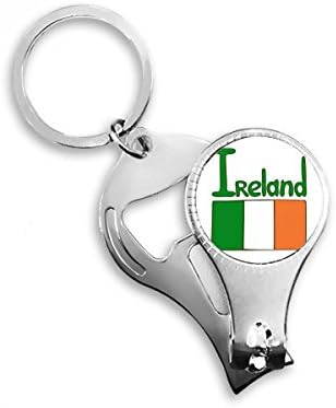 אירלנד דגל לאומי דפוס ירוק דפוס ציפורניים ניפר טבעת מפתח בקבוקי שרשרת פותחן