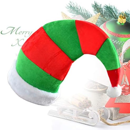 חג המולד כובע תלבושות כובע 2 יחידות חג המולד שדון כובעי דקורטיבי אדום ירוק פסים פום פום כיסוי ראש חג המולד