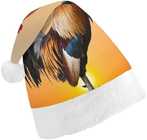 תרנגול זריחת קטיפה חג המולד כובע שובב ונחמד סנטה כובעי עם קטיפה ברים ונוחות אוניית חג המולד קישוט