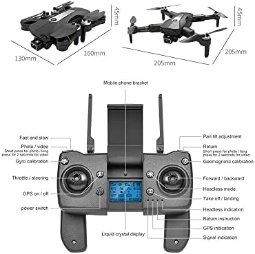 מזלט GPS מתקפל prendre עם מצלמת 8K UHD FPV וידאו חי 120 מעלות זווית רחבה למבוגרים, Quadcopter עם מנוע ללא מברשות, חזור אוטומטי