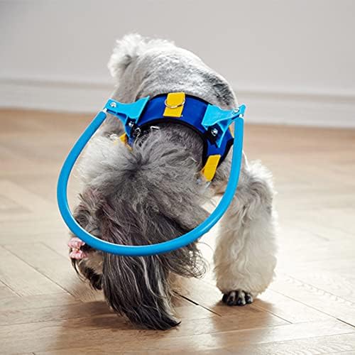 רתמת כלבים עיוורים של קמידי, צווארון הילה של כלב עיוור עם טבעת פגוש, מכשיר מנחה אפוד לחיות מחמד הימנע מתנגשות לבנות ביטחון